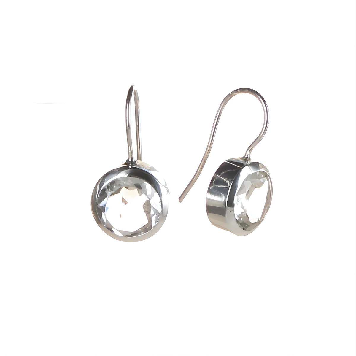 Ohrhänger Stein gefasst 12 mm