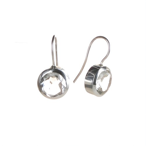 Ohrhänger Stein gefasst 12 mm