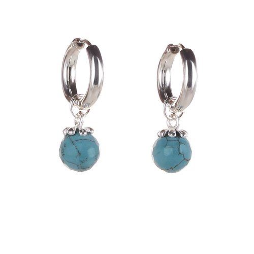 Klapp-Creolen mit Einhänger Big Balls Flower