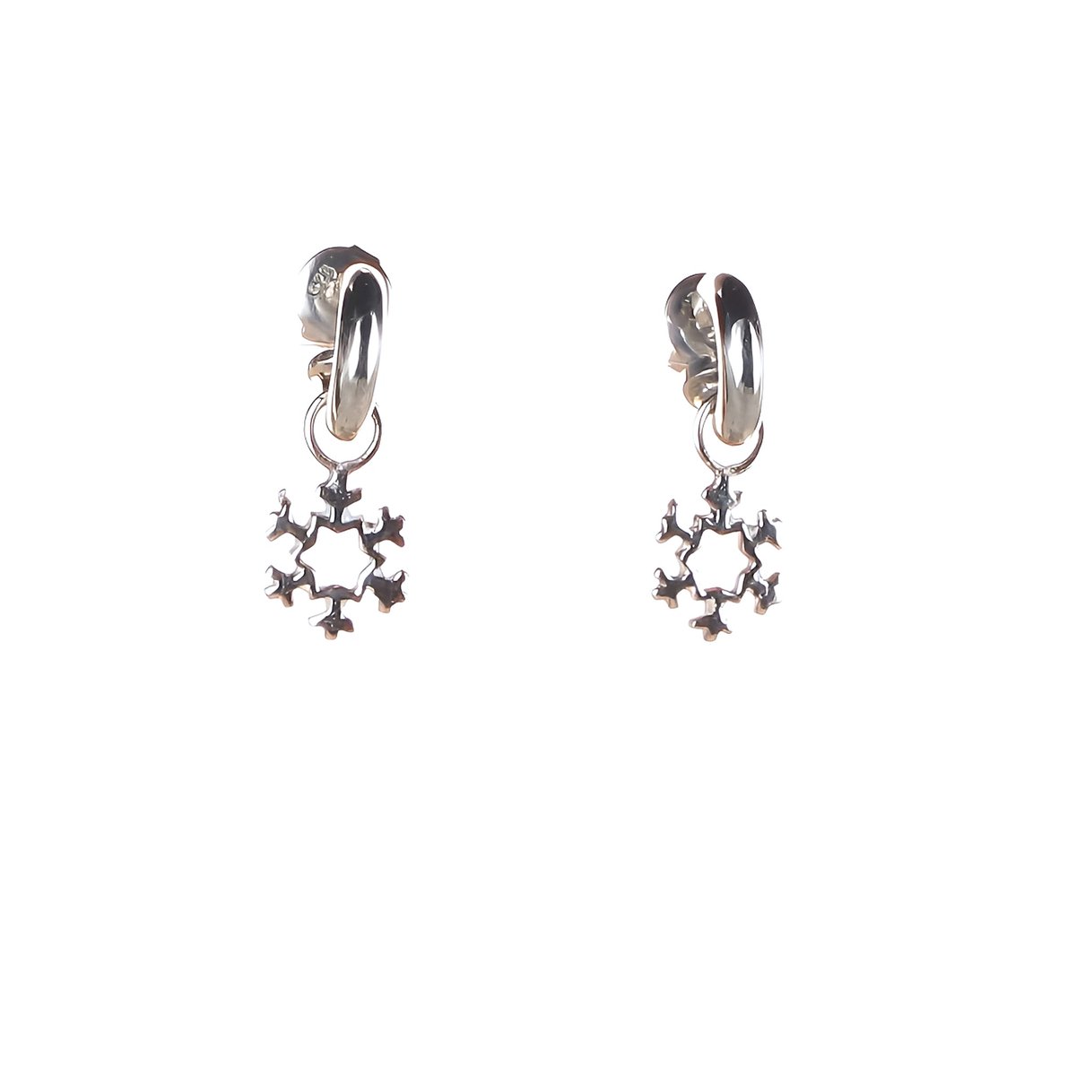 Creolen mit Einhänger Mini Snowflakes