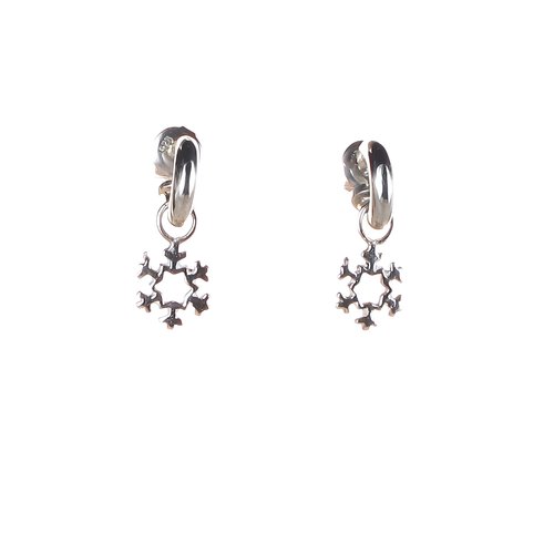 Creolen mit Einhänger Mini Snowflakes