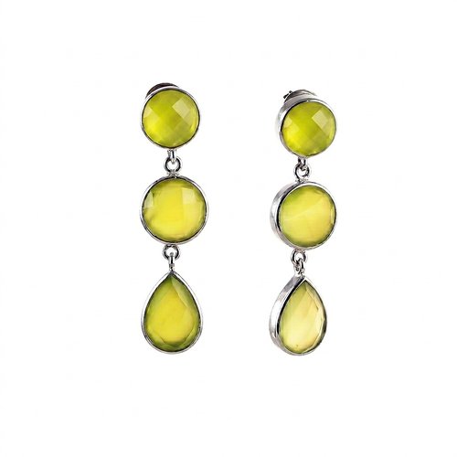 Ohrhänger Precious Three Stones Green