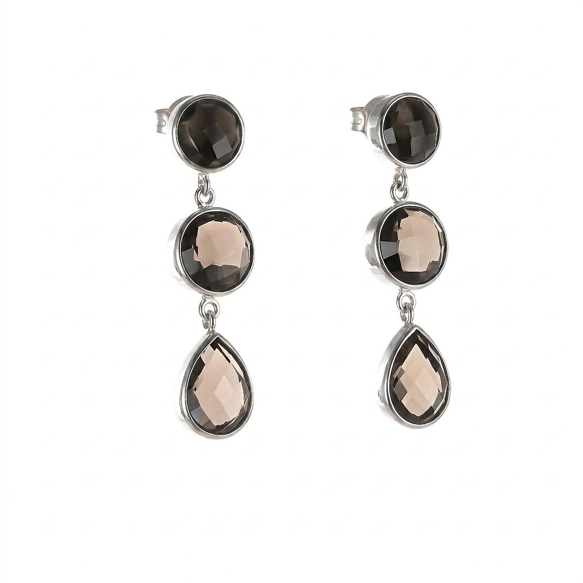 Ohrhänger Precious Three Stones Smokey