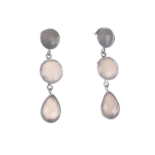 Ohrhänger Precious Three Stones Taupe