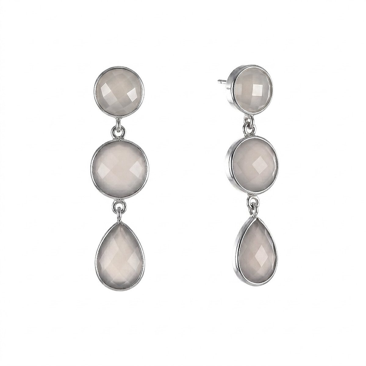 Ohrhänger Precious Three Stones Taupe