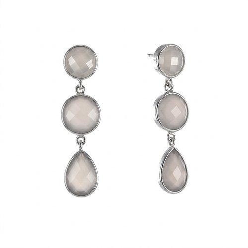 Ohrhänger Precious Three Stones Taupe