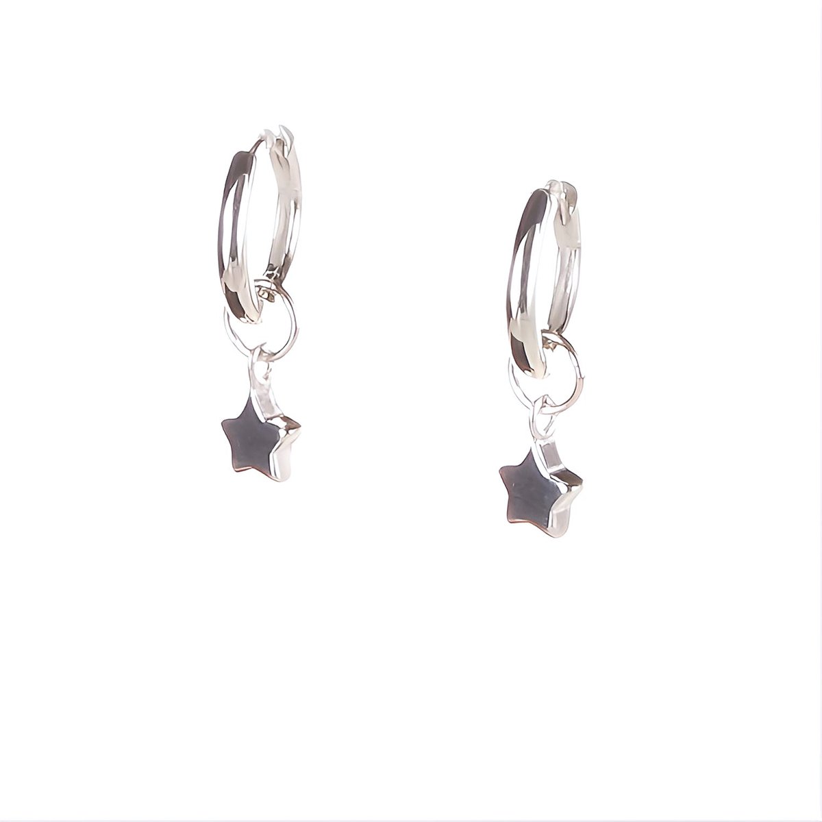 Klapp-Creolen mit Einhänger Little Stars
