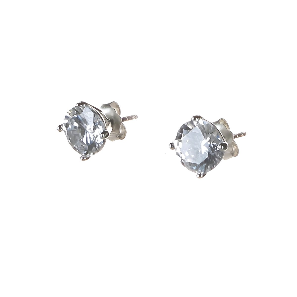Ohrschmuck Zirkonia round 8 mm
