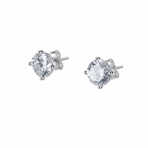 Ohrschmuck Zirkonia round 8 mm