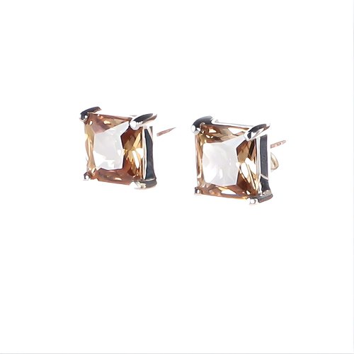 Ohrschmuck Zirkonia square 10x10 mm