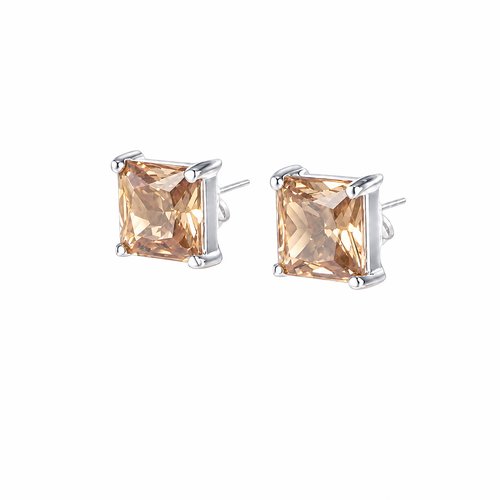 Ohrschmuck Zirkonia square 10x10 mm