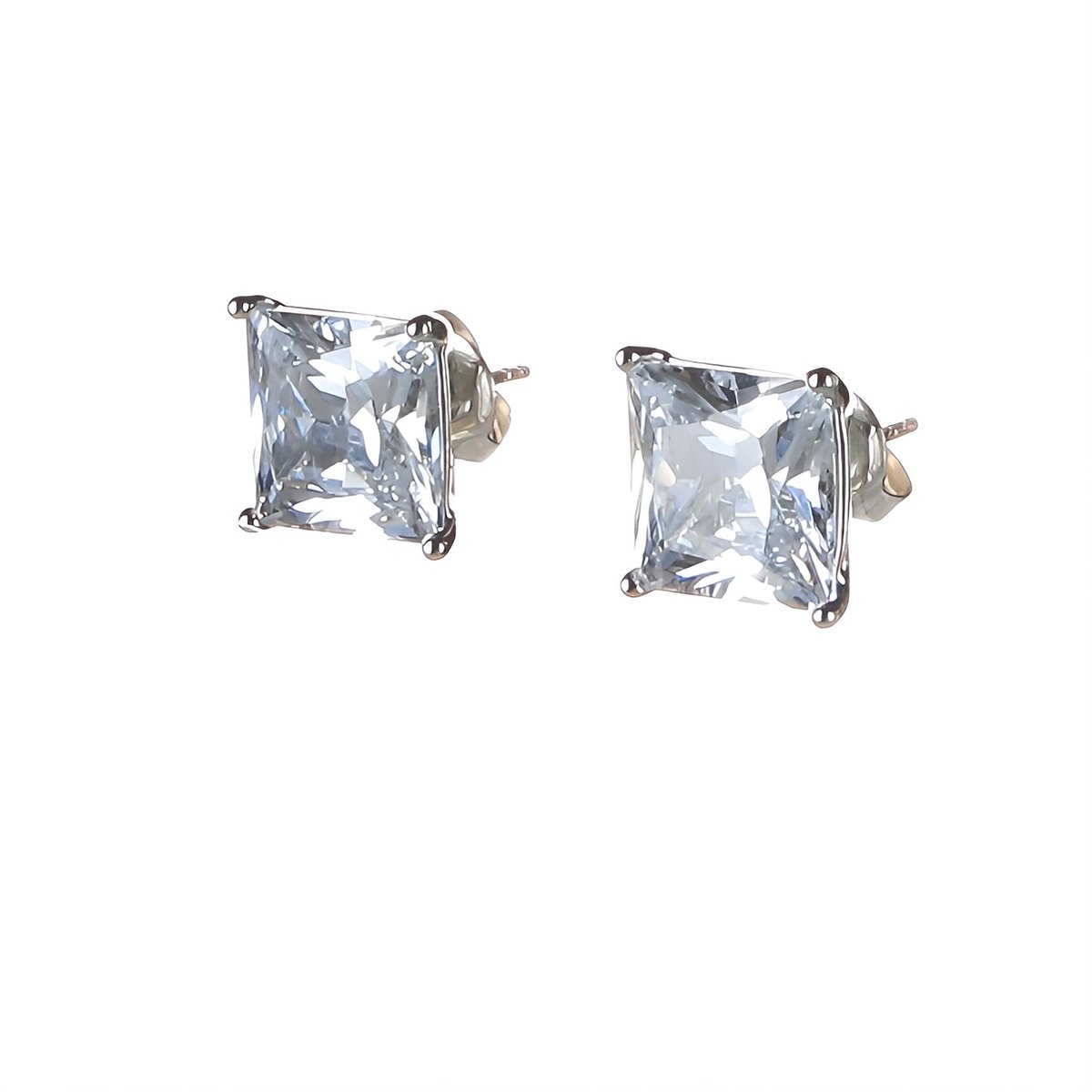Ohrschmuck Zirkonia square 10x10 mm