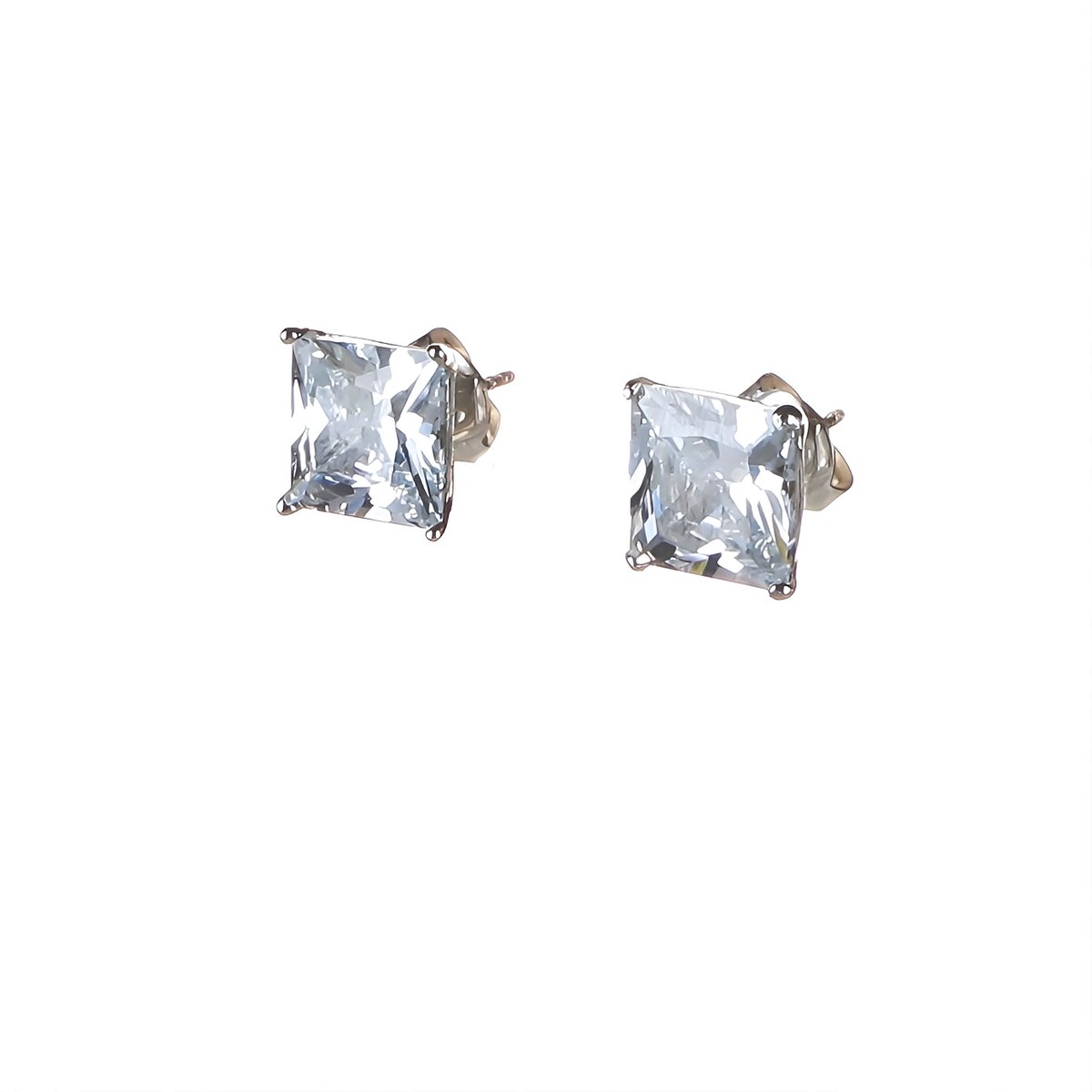 Ohrschmuck Zirkonia square 8x8 mm