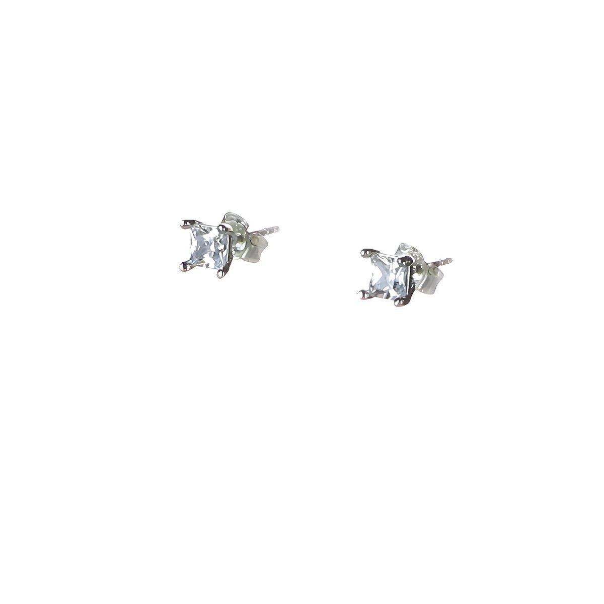 Ohrschmuck Zirkonia square 4x4 mm