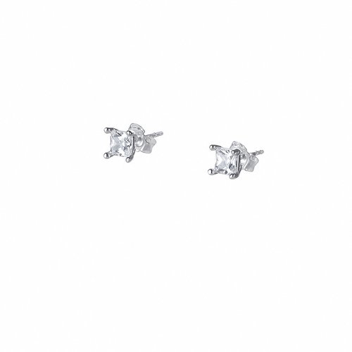 Ohrschmuck Zirkonia square 4x4 mm