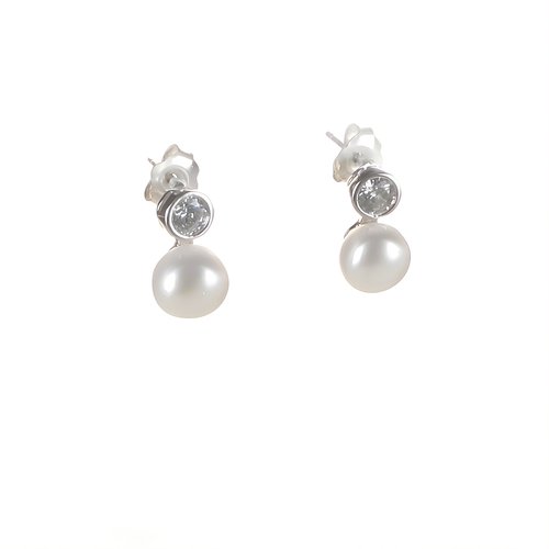 Ohr Perlenstecker Double Stone