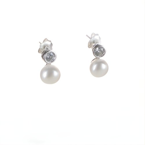 Ohr Perlenstecker Double Stone