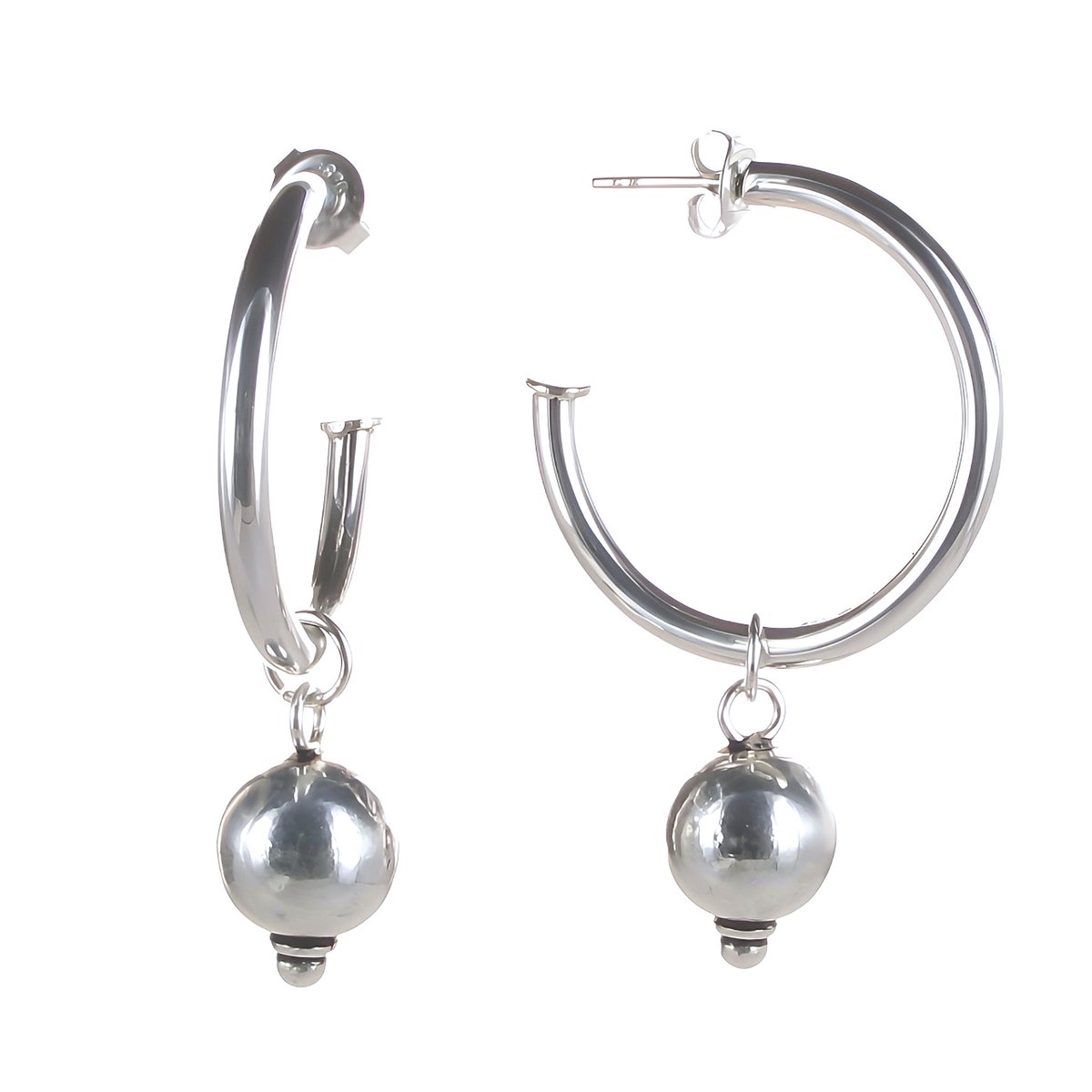 Creolen mit Einhänger Silver Ball 10