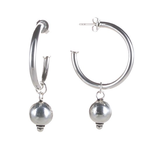 Creolen mit Einhänger Silver Ball 10