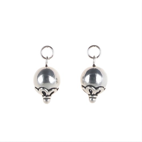 Einhänger für Creolen Silver Ball 12 Flower