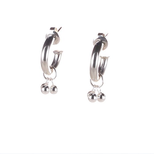 Creolen mit Einhänger Silver Trinity Mini