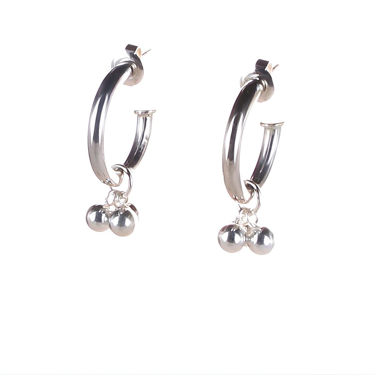 Creolen mit Einhänger Silver Trinity Midi