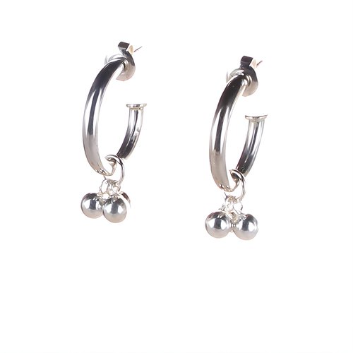 Creolen mit Einhänger Silver Trinity Midi