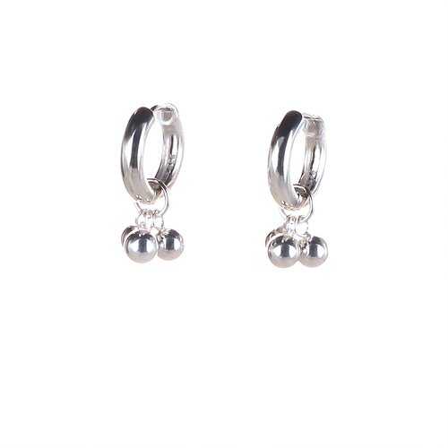 Klapp-Creolen mit Einhänger Silver Trinity Midi