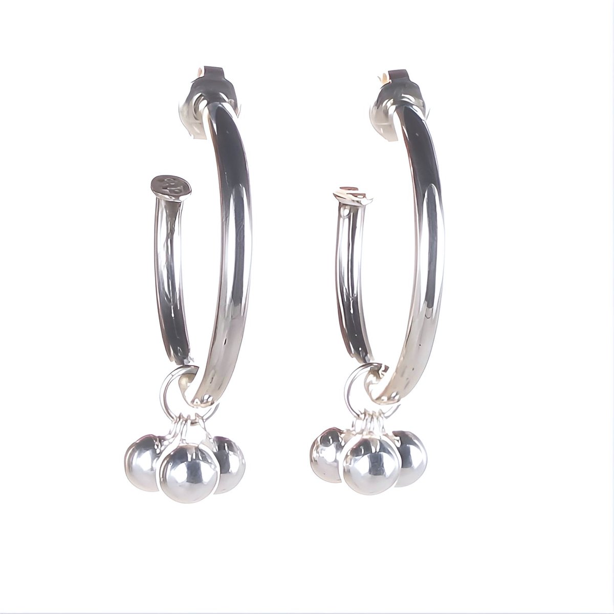 Creolen mit Einhänger Silver Trinity Maxi