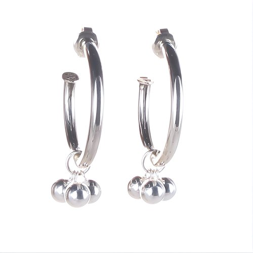 Creolen mit Einhänger Silver Trinity Maxi