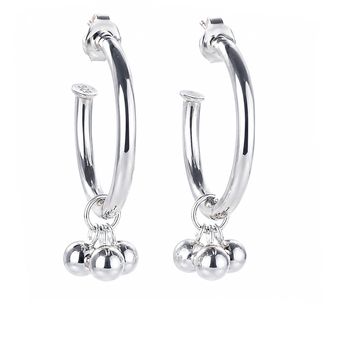 Creolen mit Einhänger Silver Trinity Maxi