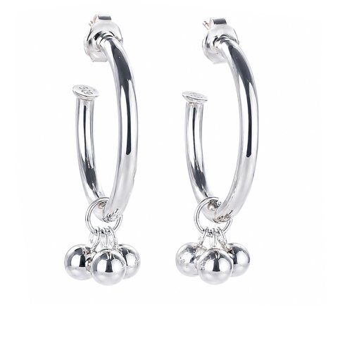 Creolen mit Einhänger Silver Trinity Maxi
