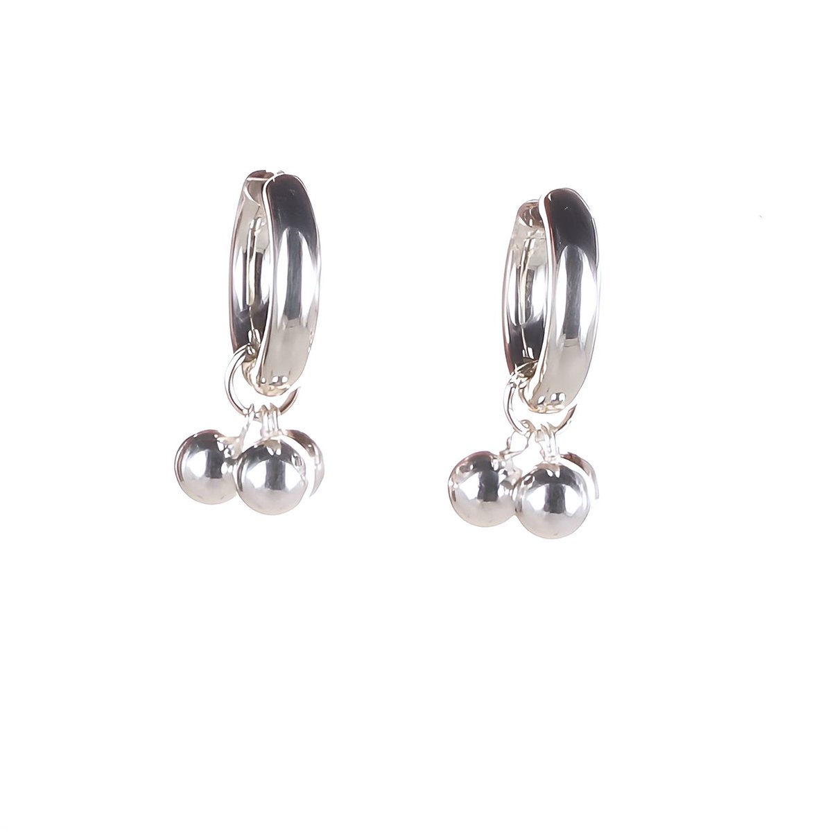 Klapp-Creolen mit Einhänger Silver Trinity Maxi