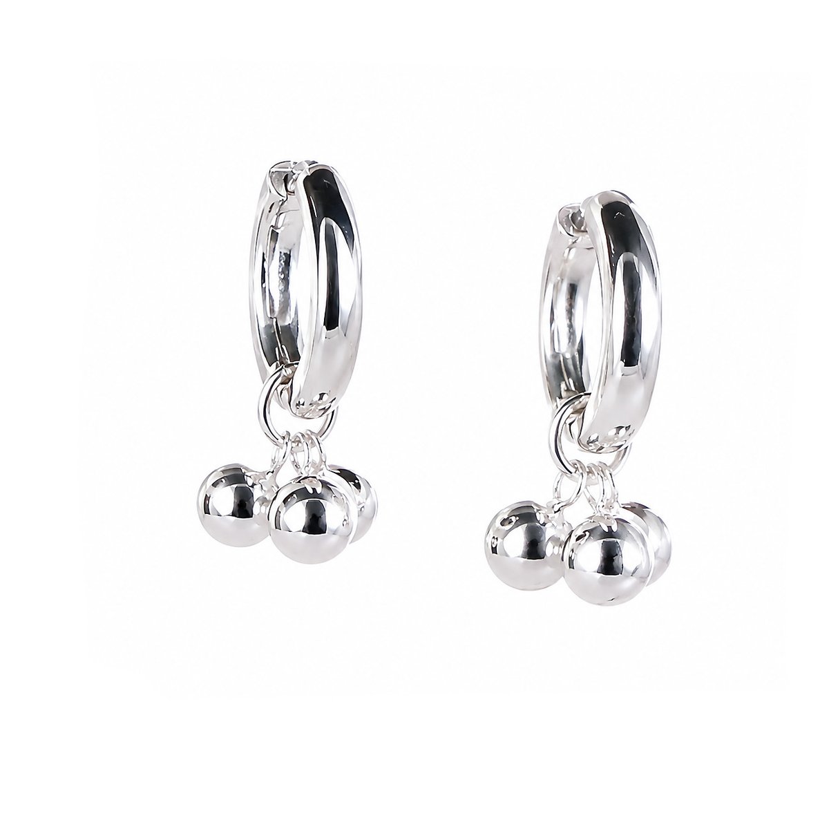 Klapp-Creolen mit Einhänger Silver Trinity Maxi