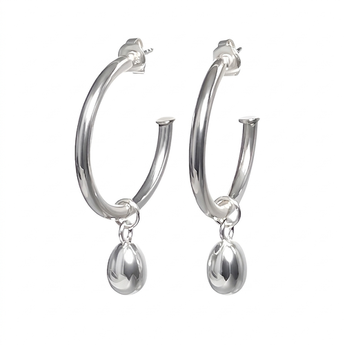 Creolen mit Einhänger Silver Pearls