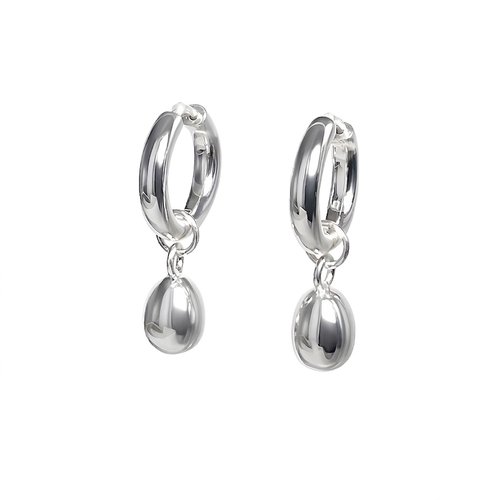 Klapp-Creolen mit Einhänger Silver Pearls