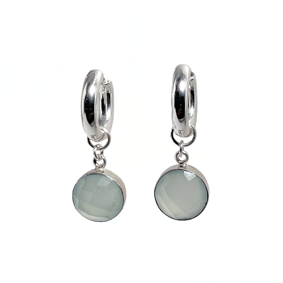 Klapp-Creolen mit Einhänger Blue Bayou Round