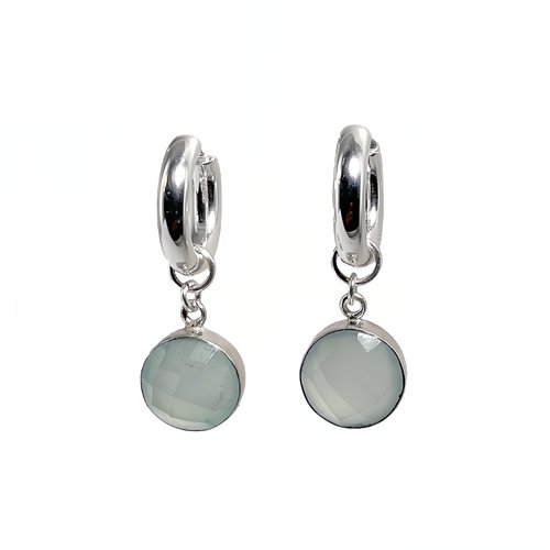 Klapp-Creolen mit Einhänger Blue Bayou Round