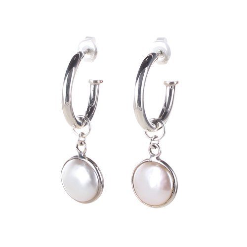 Creolen mit Einhänger Natural Pearl