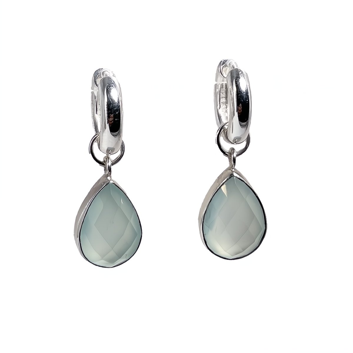 Klapp-Creolen mit Einhänger Blue Bayou Drops