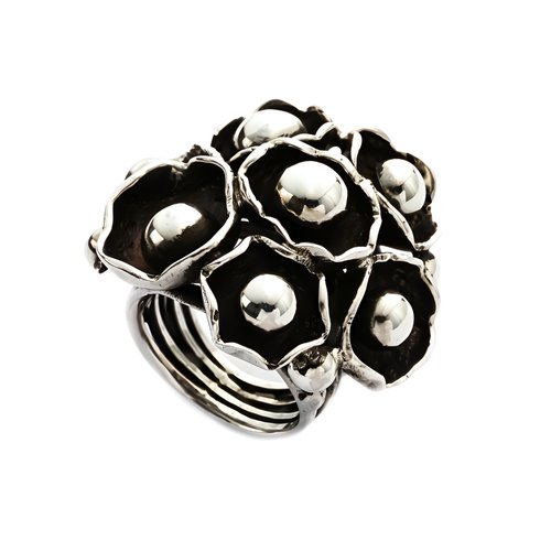 Ring Water Lilies Silver