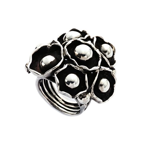 Ring Water Lilies Silver