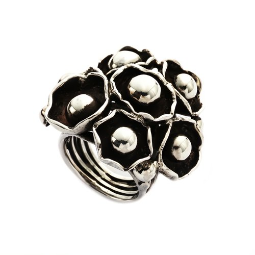 Ring Water Lilies Silver