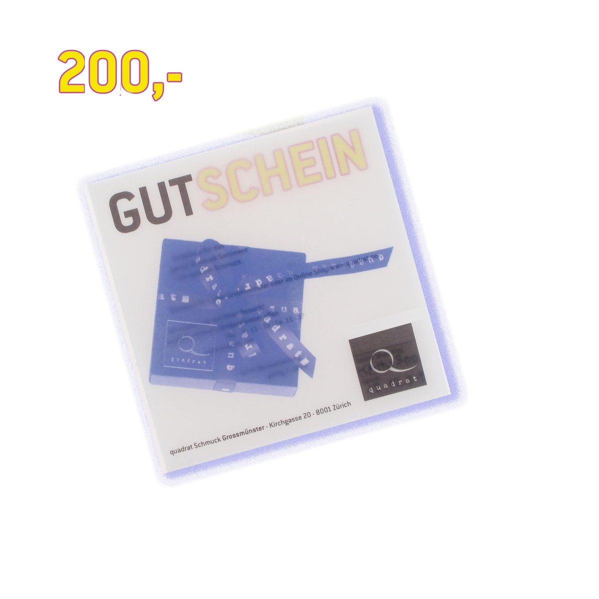 quadrat Geschenk-Gutschein Fr 200