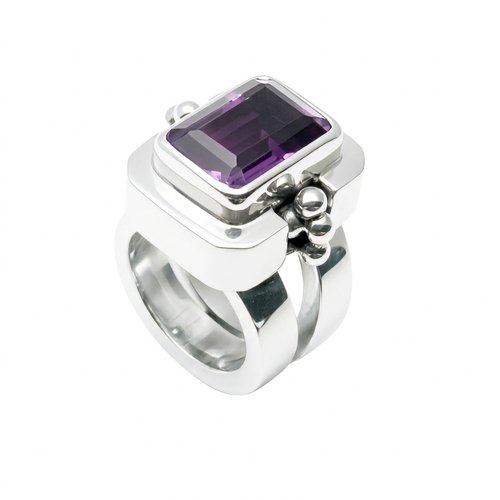 Ring Double Band Stone