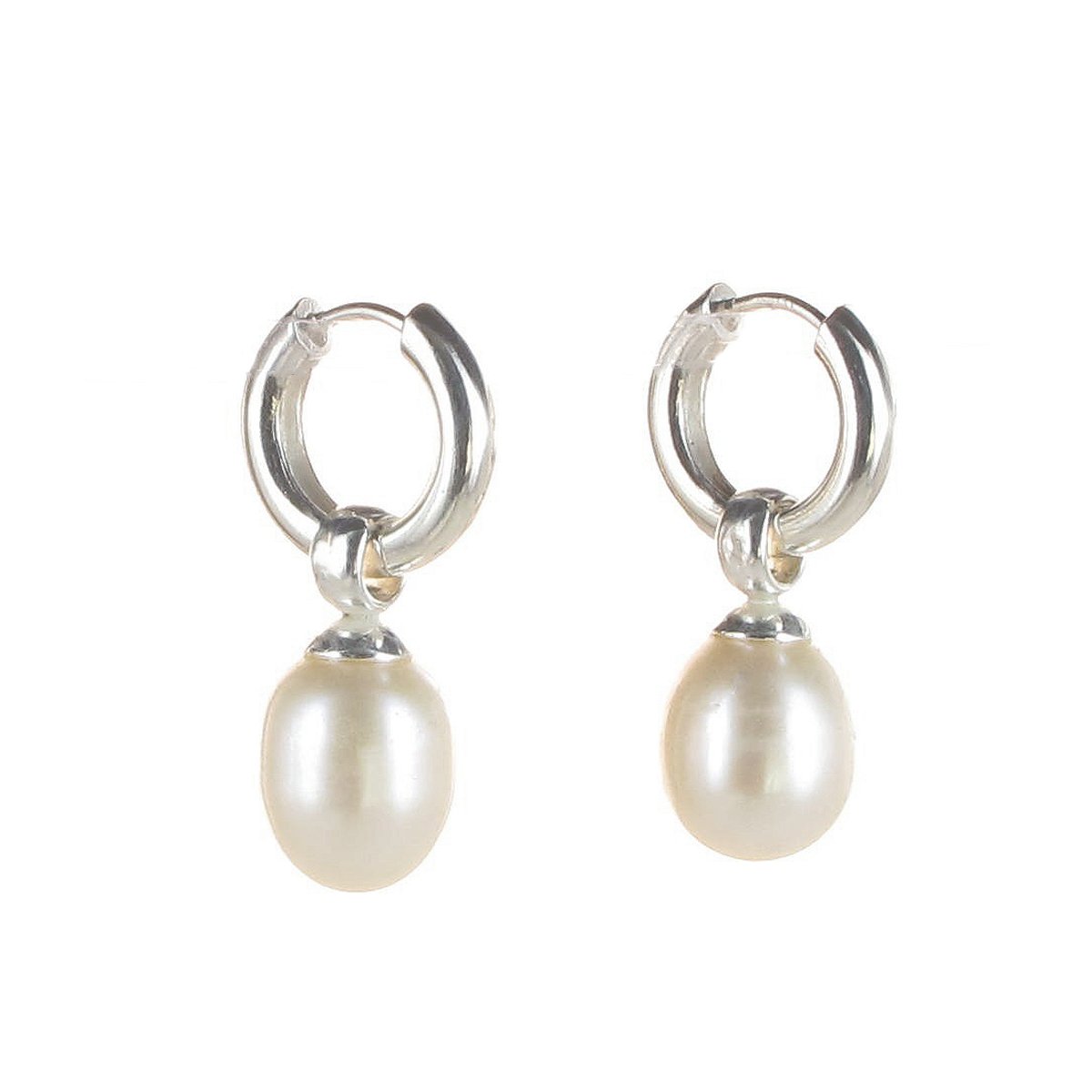 Klapp-Creolen mit Einhänger Big Pearls oval