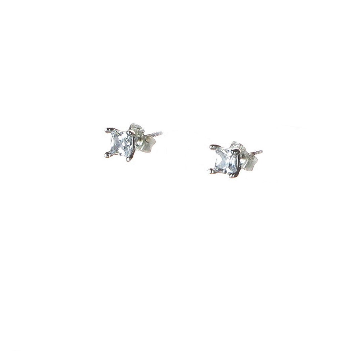 Ohrschmuck Zirkonia square 4x4 mm
